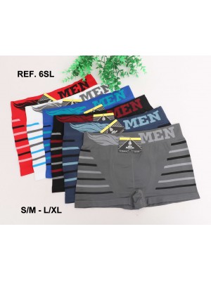 [6SL] Boxers nylon MEN tête d'aigle et rayures