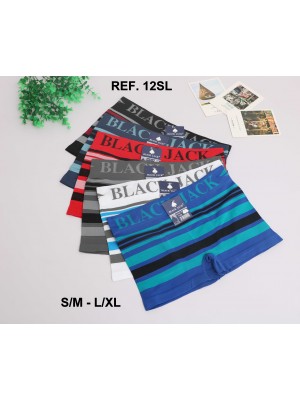 [12SL] Boxers nylon BLACKJACK rayures horizontales