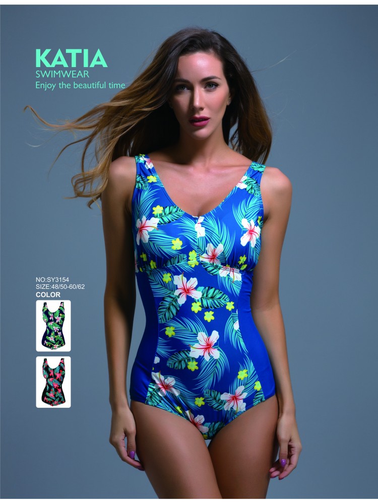 3154 Maillot 1 pi ce imprim fleuri