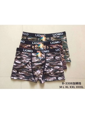 [B-3306] Boxers polyester à imprimé camouflage militaire