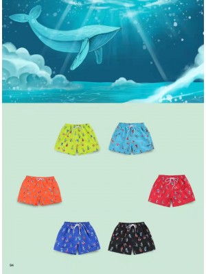 [16336] Shorts de bain garçon à imprimé nageurs