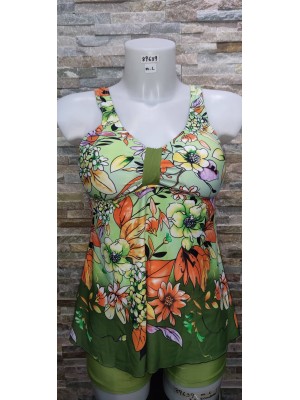 [89639] Bikini femme à motif fleurs avec short