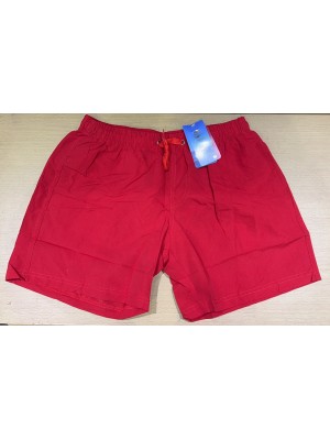 [16302] Shorts de bain de couleur ROUGE