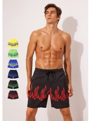 [18535] Shorts de bain homme à imprimé flammes montantes