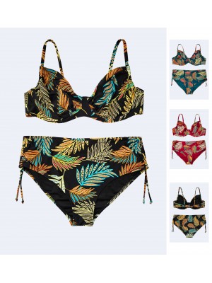 [QD427] Bikini femme à imprimé feuilles tropicales