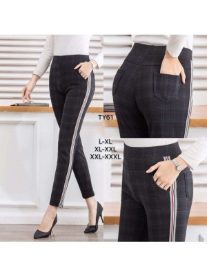 [TY-61] Pantalon imprimé à bande latérale av. poches