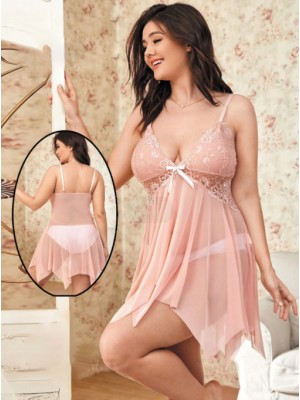 [PLUS125] ENSEMBLE 2 PCS : NUISETTE AVEC BRETELLES + STRING FEMME