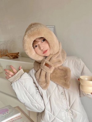 [AA-1 BEIGE] Bonnets avec fausse fourrure unisexe en beige