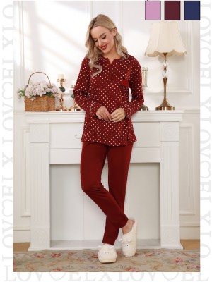 [F1882] Ensembles polaire pyjama femme + pantalon