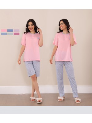 [F2072] Ensembles 3 pcs : pyjama femme + pantalon + short