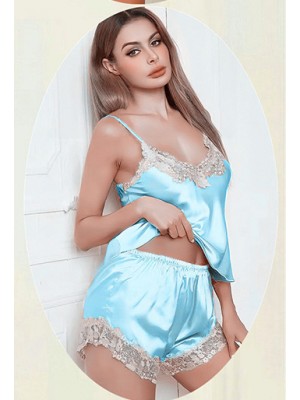 [NUI874-BLEU] ENSEMBLE NUISETTE 2 PCS FEMME