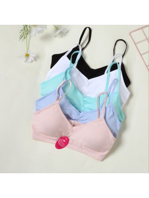 [3322-6C7] Brassières unies à bretelles fines avec léger rembourrage
