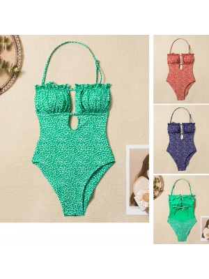 copy of [DD8132] Maillot de bain femme une pièce à imprimé ronds blancs
