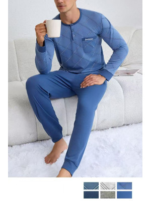 [D6241] Ensemble pyjama polaire avec pantalon homme en coton