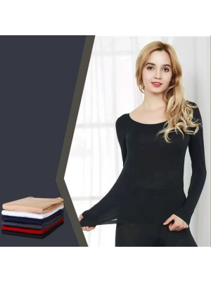 [VKA20-6C] T-shirt polaire femme avec col rond et manches longues