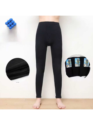 [LR-813] Leggings polaire homme en coton en NOIR